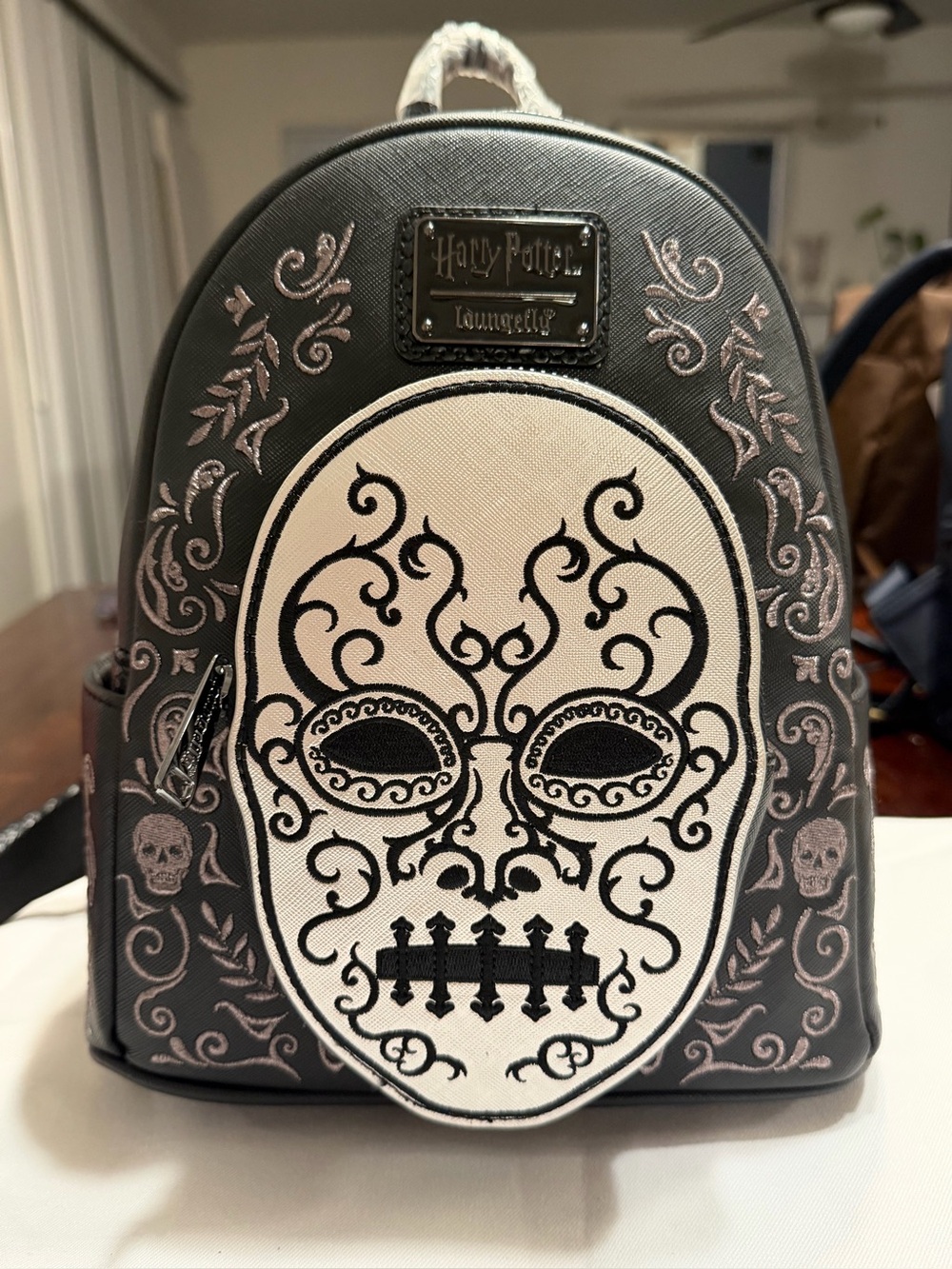 Loungefly Black & White Sugar Skull Harry Potter Mini Backpack